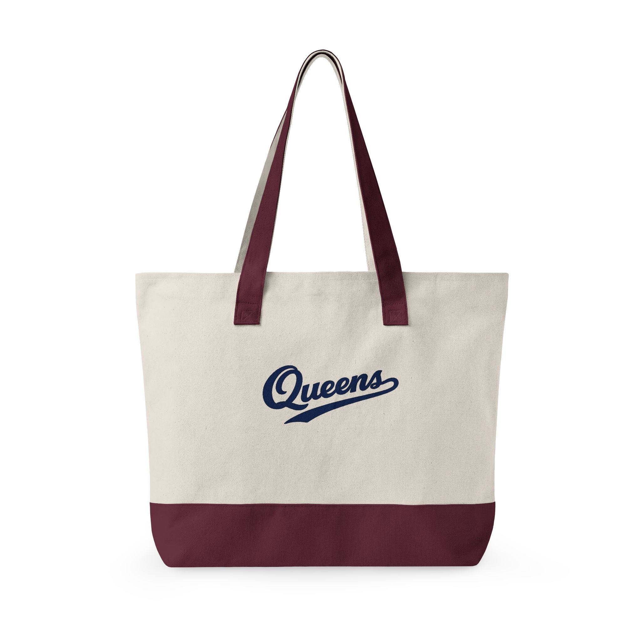 Queens Canvas Tote — Zippered Market Bag