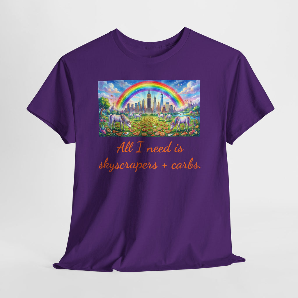 NYC Skyscrapers and Carbs T-Shirt | New York Is a Fairy Tale City Tee