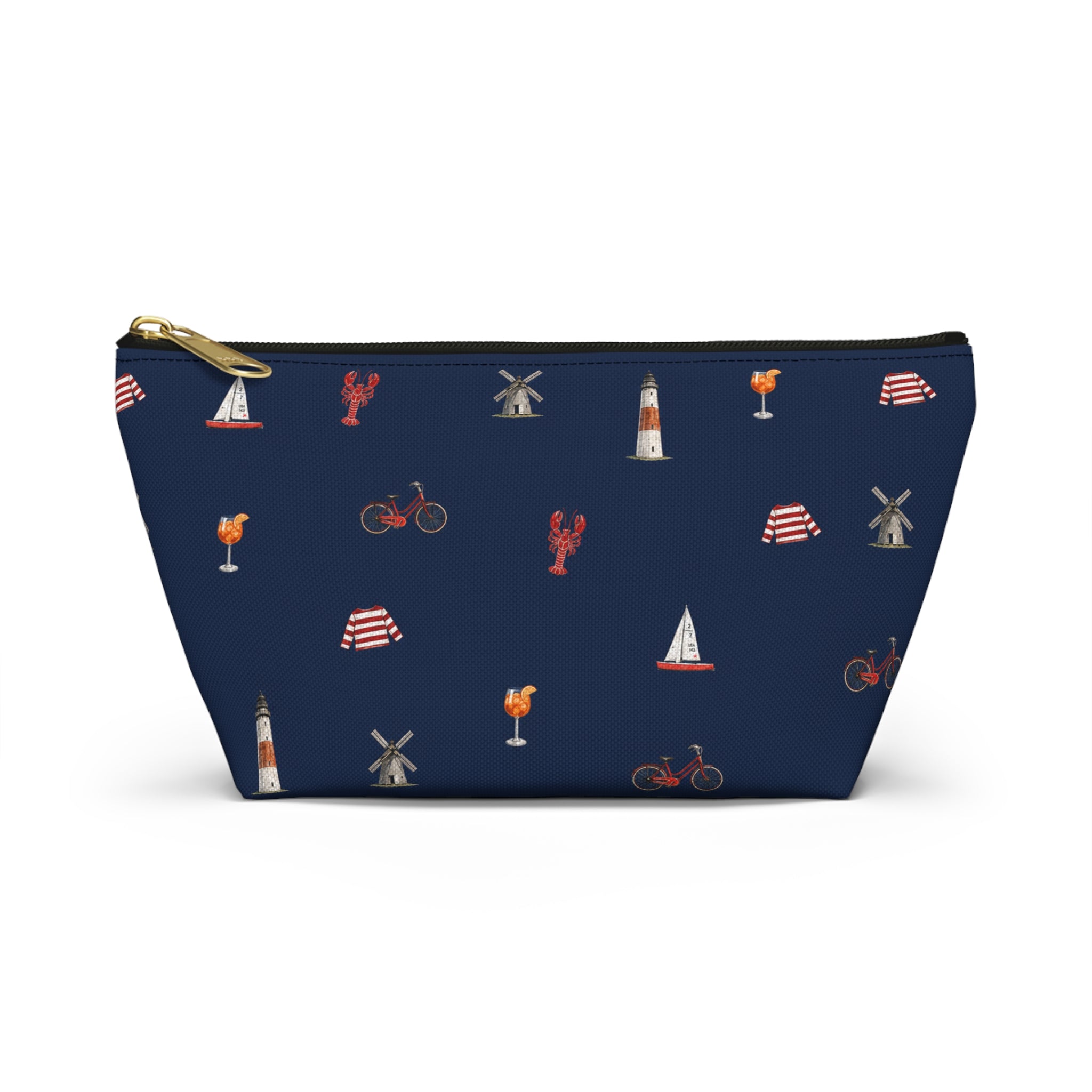 Icons of The Hamptons Blue  Accessory Pouch — T-Bottom Makeup Bag