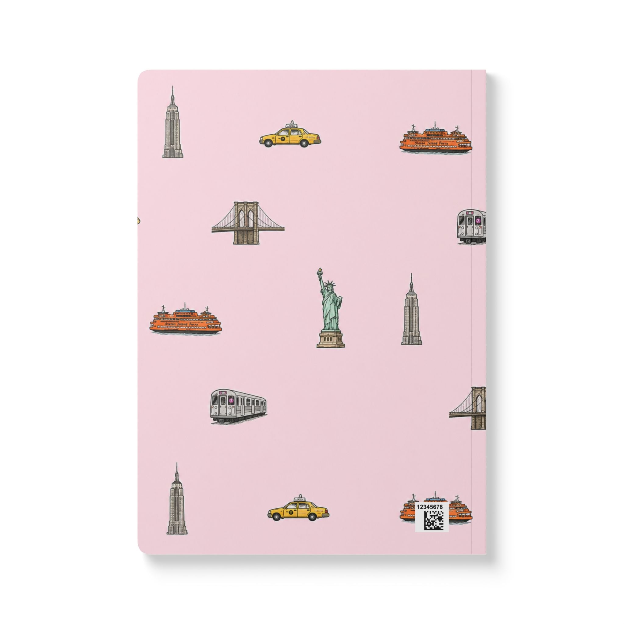 Icons of New York City Pink Softcover Notebook