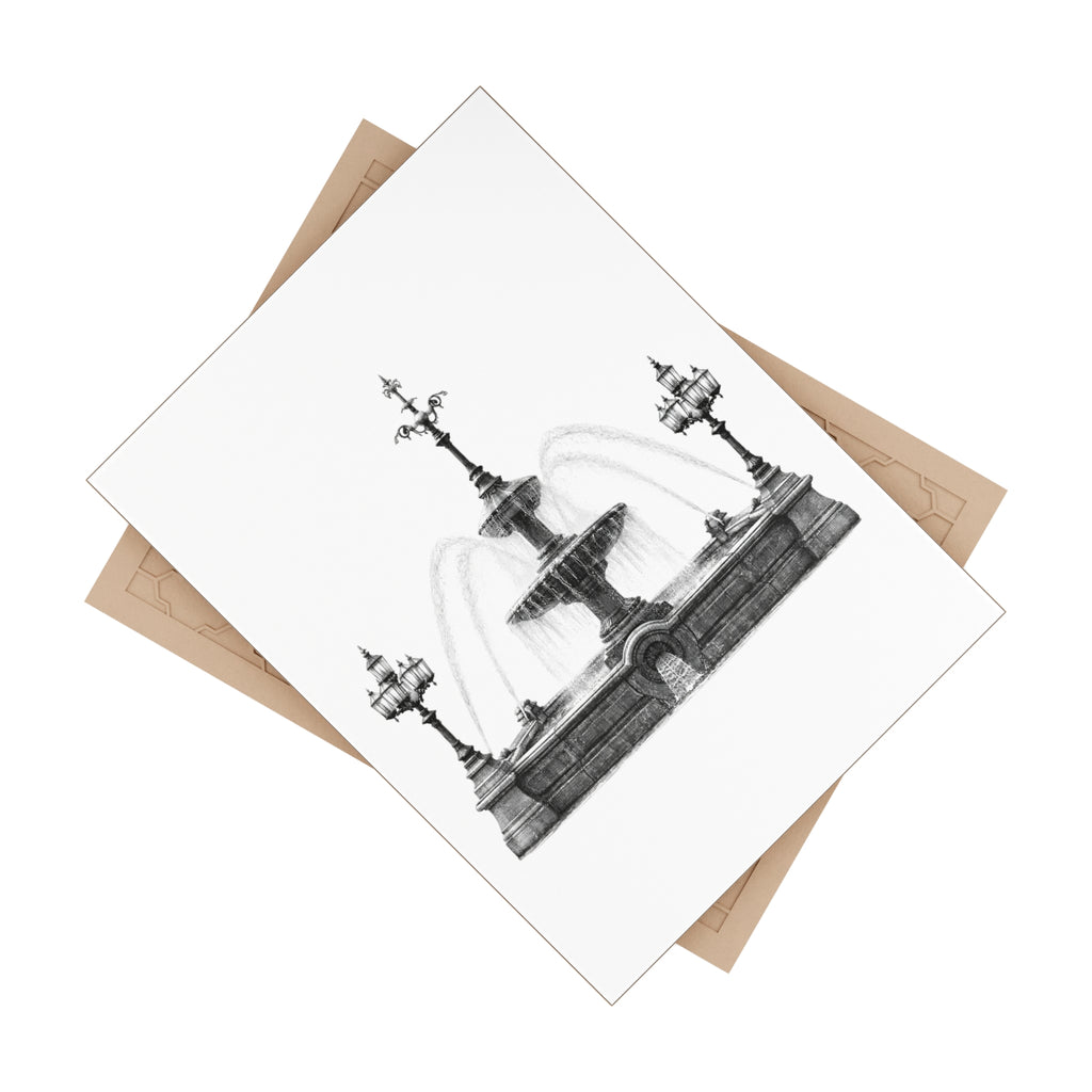 City Hall Park Fountain Ceramic Shower Tile 6" x 8"