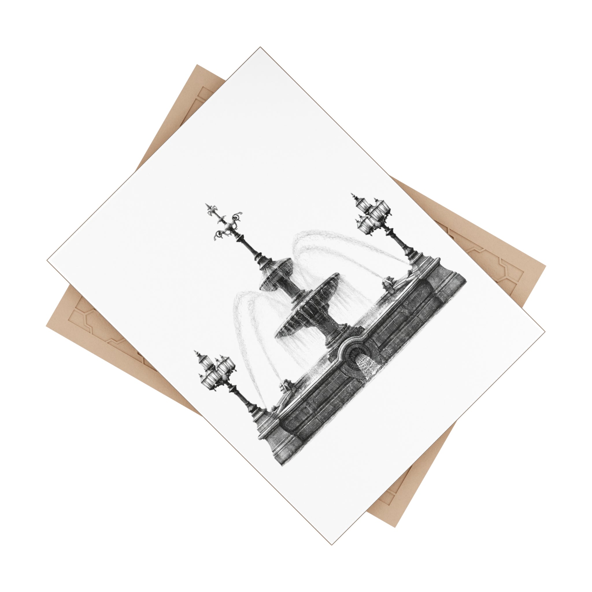 City Hall Park Fountain Ceramic Shower Tile 6" x 8"
