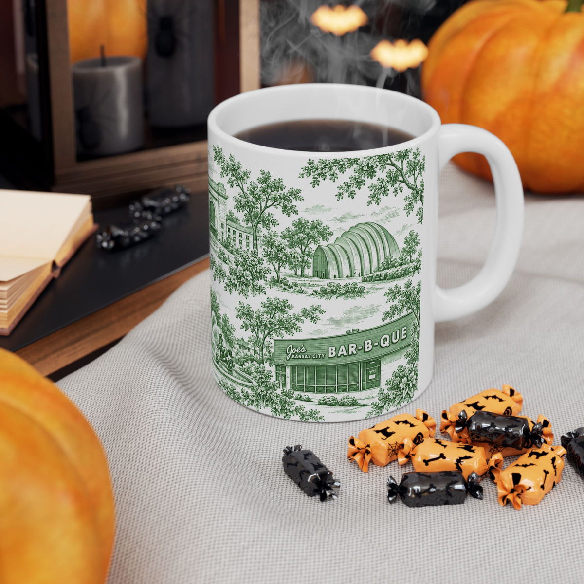 Kansas City Green Toile de Jouy 11oz Ceramic Mug
