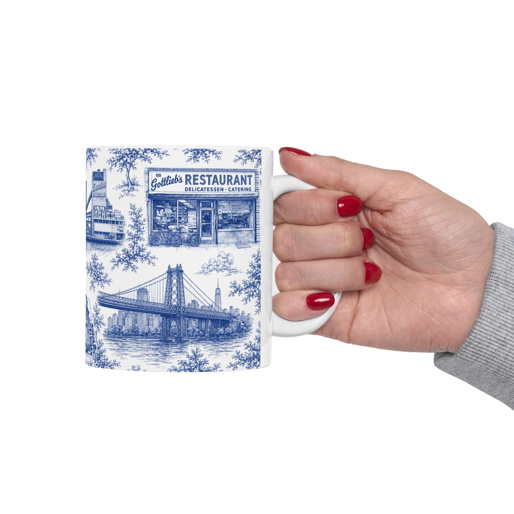 Williamsburg Blue Toile de Jouy Mug | Brooklyn Chinoiserie Ceramic Mug