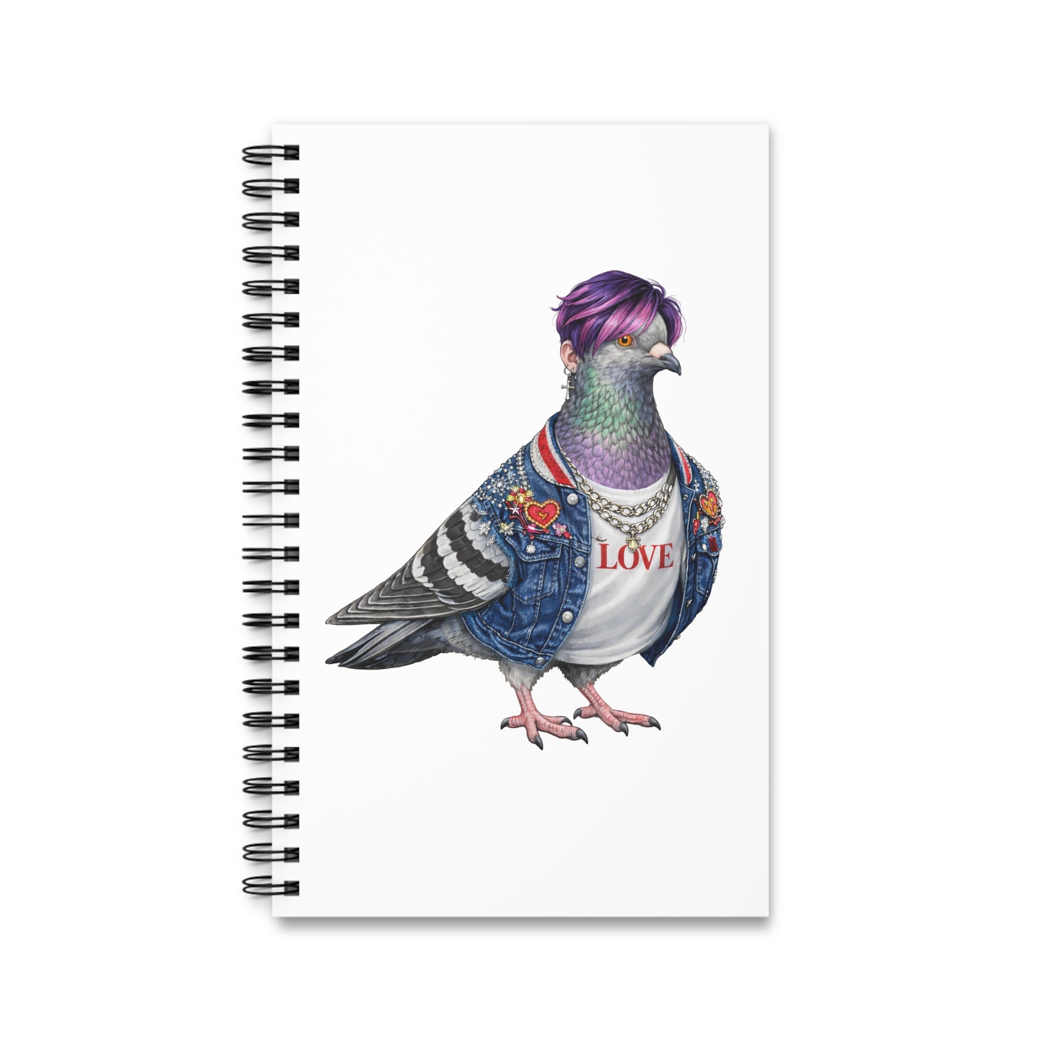 Cuaderno de espiral personalizable de paloma de Koreatown NYC | Cuaderno para amantes de las aves K-Pop