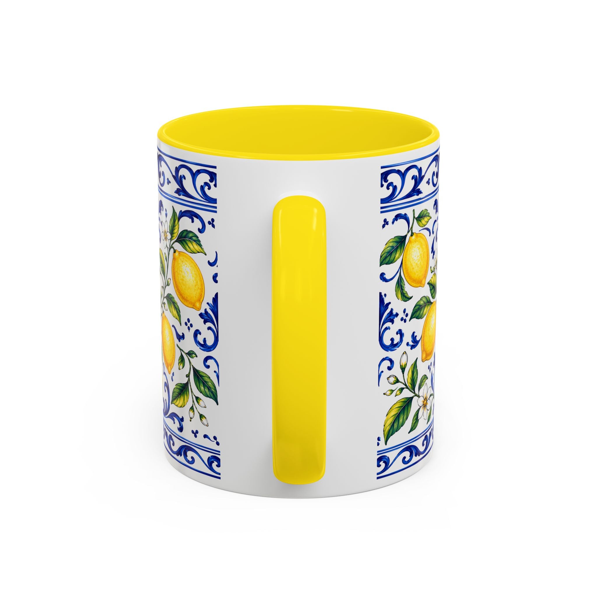 Little Italy Amalfi Blue with Lemon Mug — Blue Ceramic Kitchen Mug (11oz)