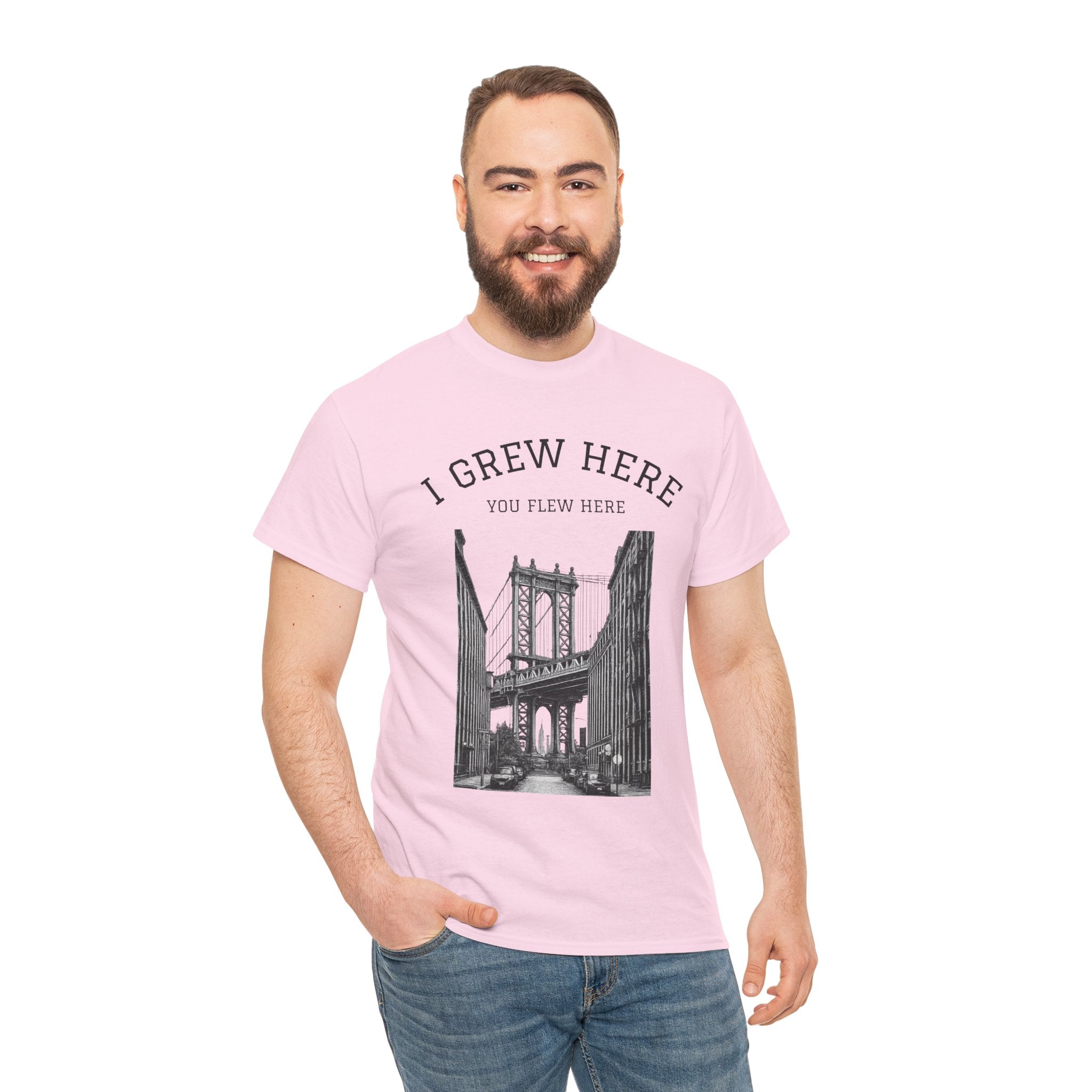 DUMBO Brooklyn Manhattan Bridge T-Shirt  I  I Grew Here You Flew Here Tee