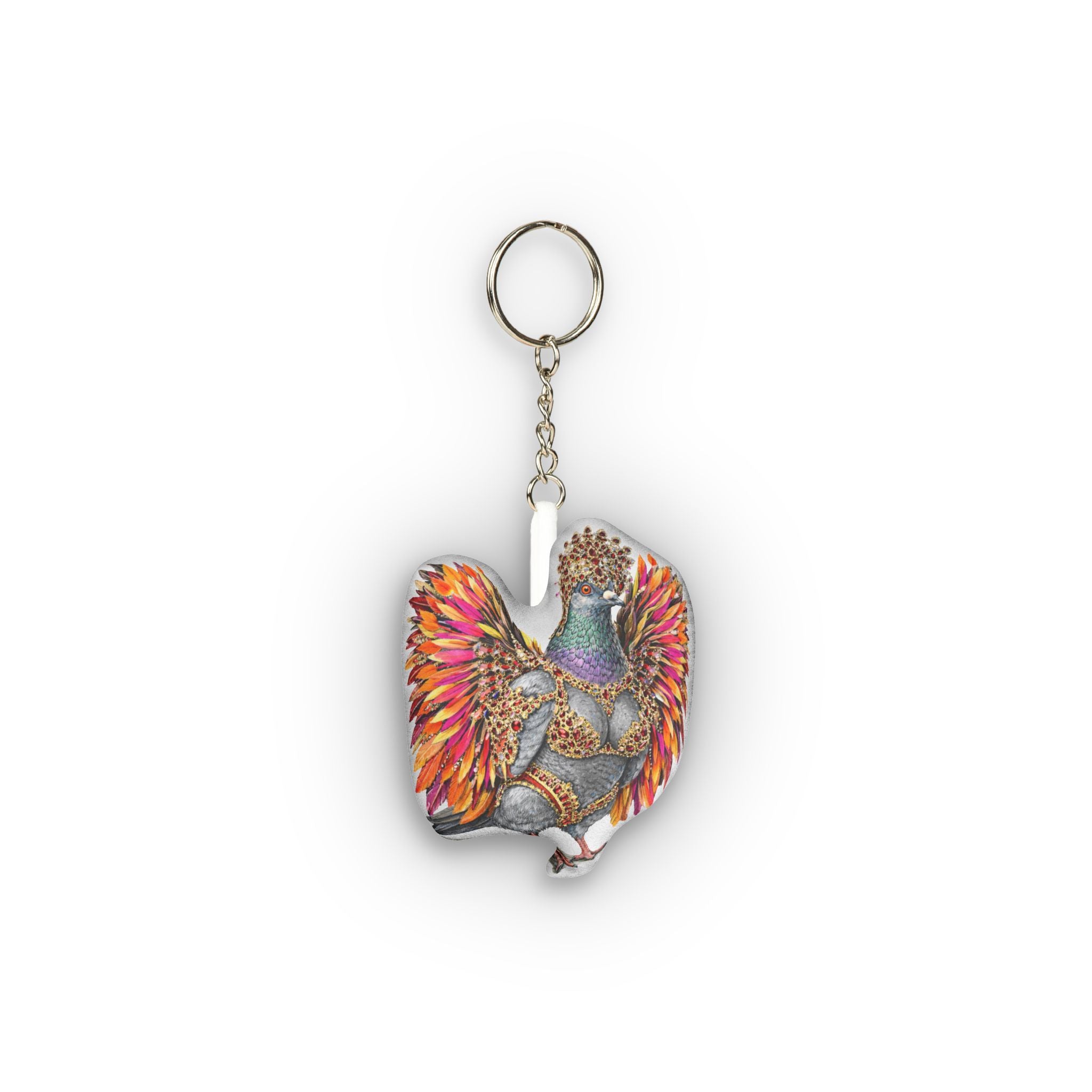 Flatbush NYC Pigeon Mini Plush Keychain |  Brooklyn Carnival Bird Lovers Plushie Bag Charm
