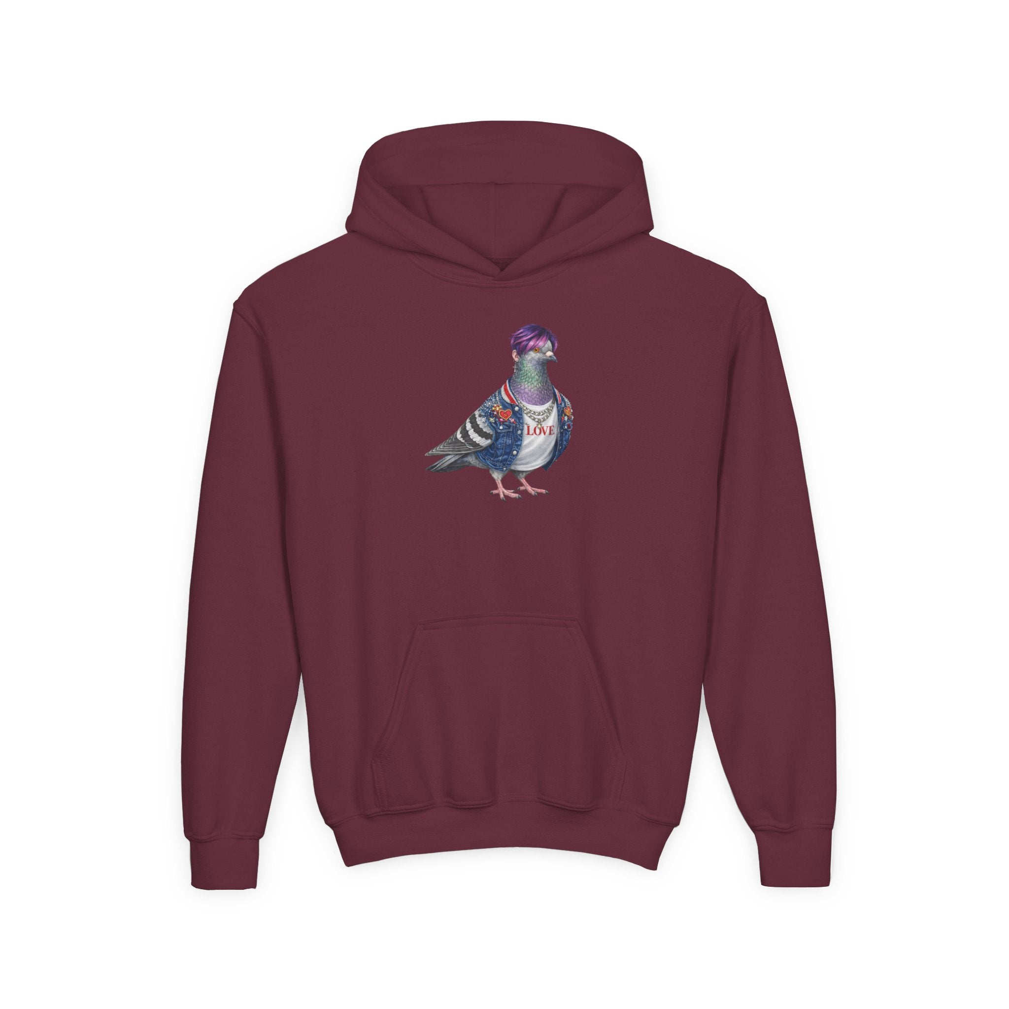 Customizable Koreatown NYC Pigeon NYC Kids Hoodie | New York KPop Star Bird Lovers Childrens Hooded Sweatshirt