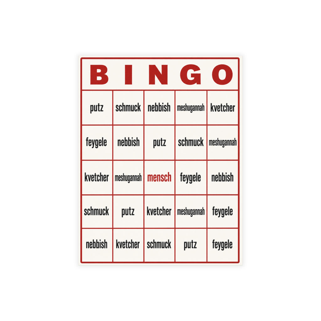 Yiddish Dating Bingo Cards