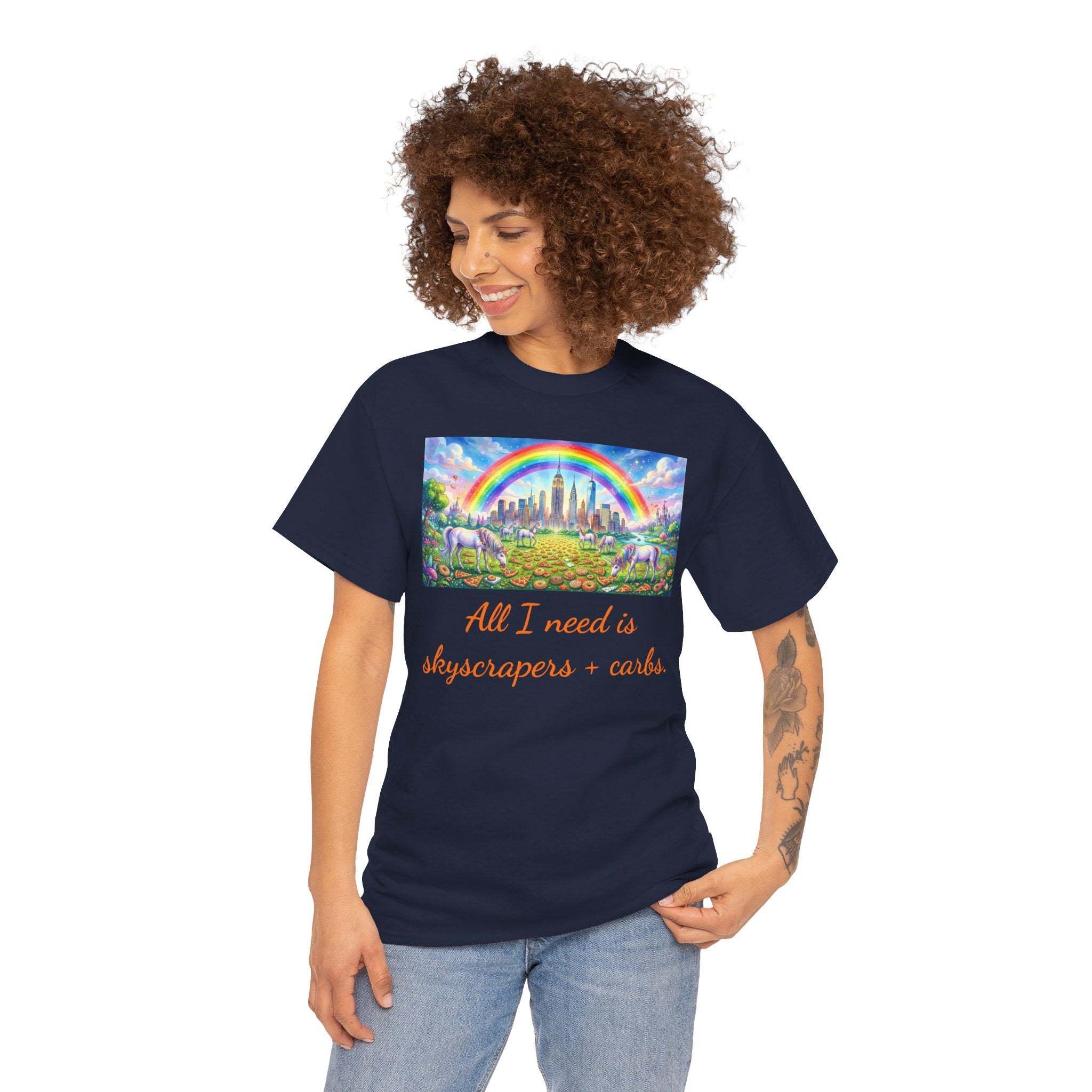 NYC Skyscrapers and Carbs T-Shirt | New York Is a Fairy Tale City Tee
