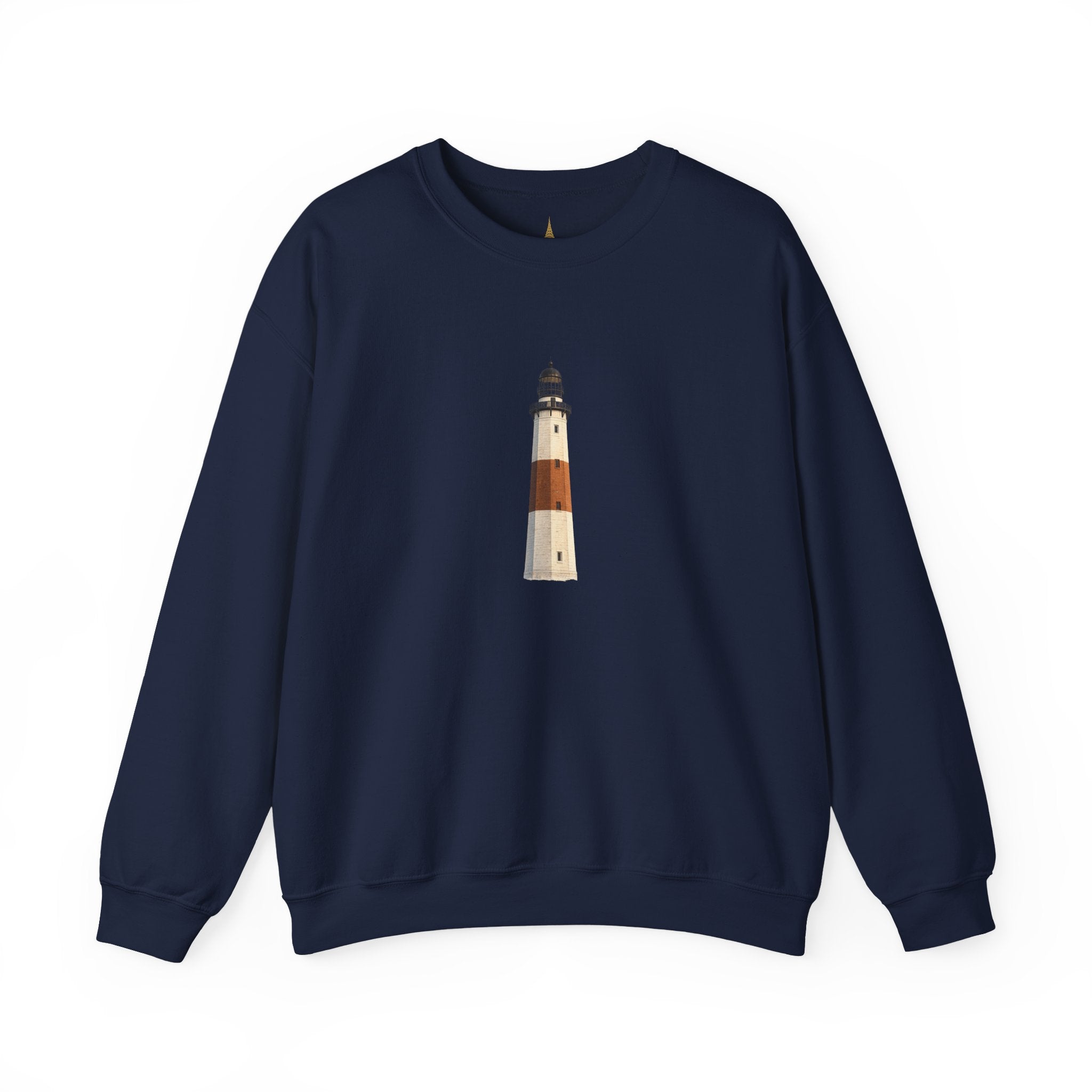 Montauk Lighthouse Minimalist Crewneck Sweatshirt — Montauk Coastal Nautical Graphic Sweater