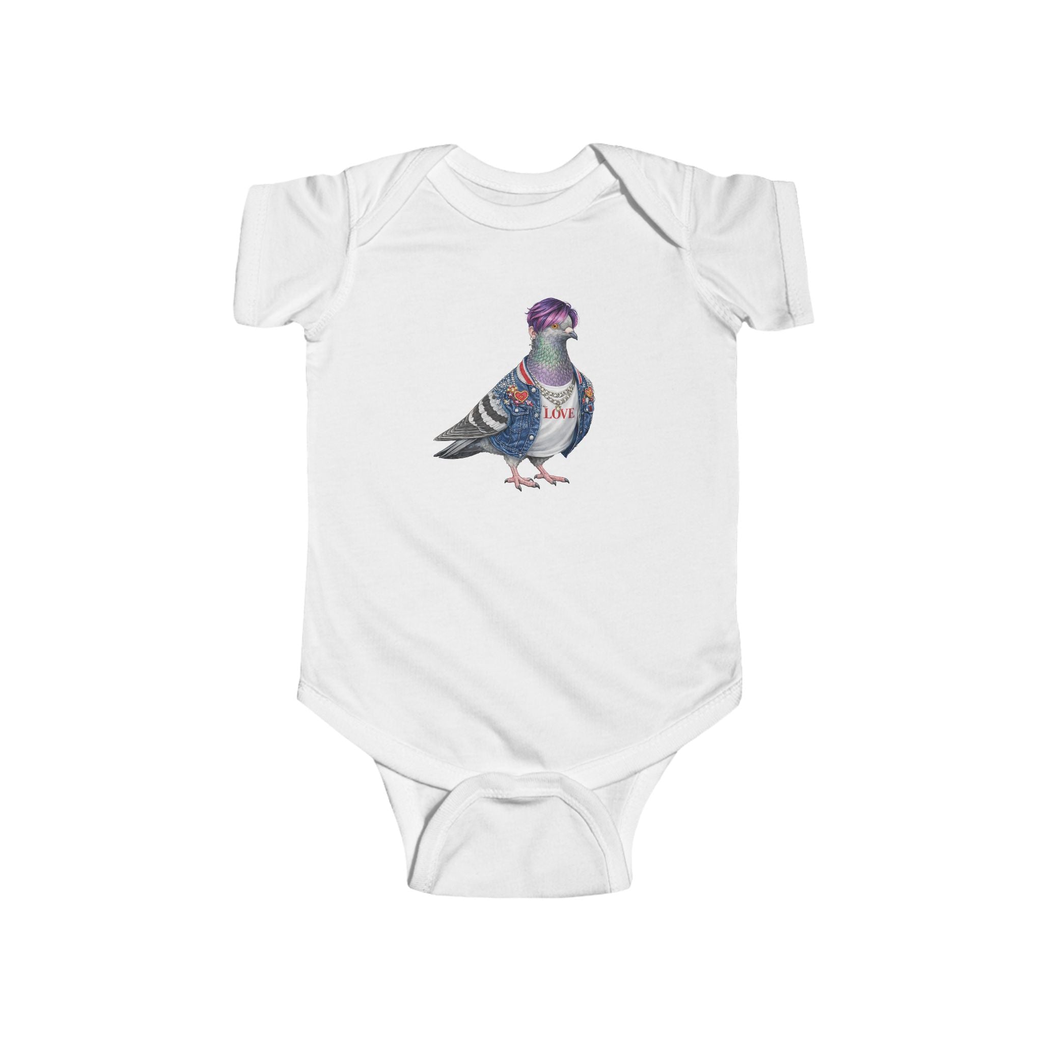 Customizable Koreatown NYC Pigeon Baby Onesie | New Yorker Reveal Infant Bodysuit