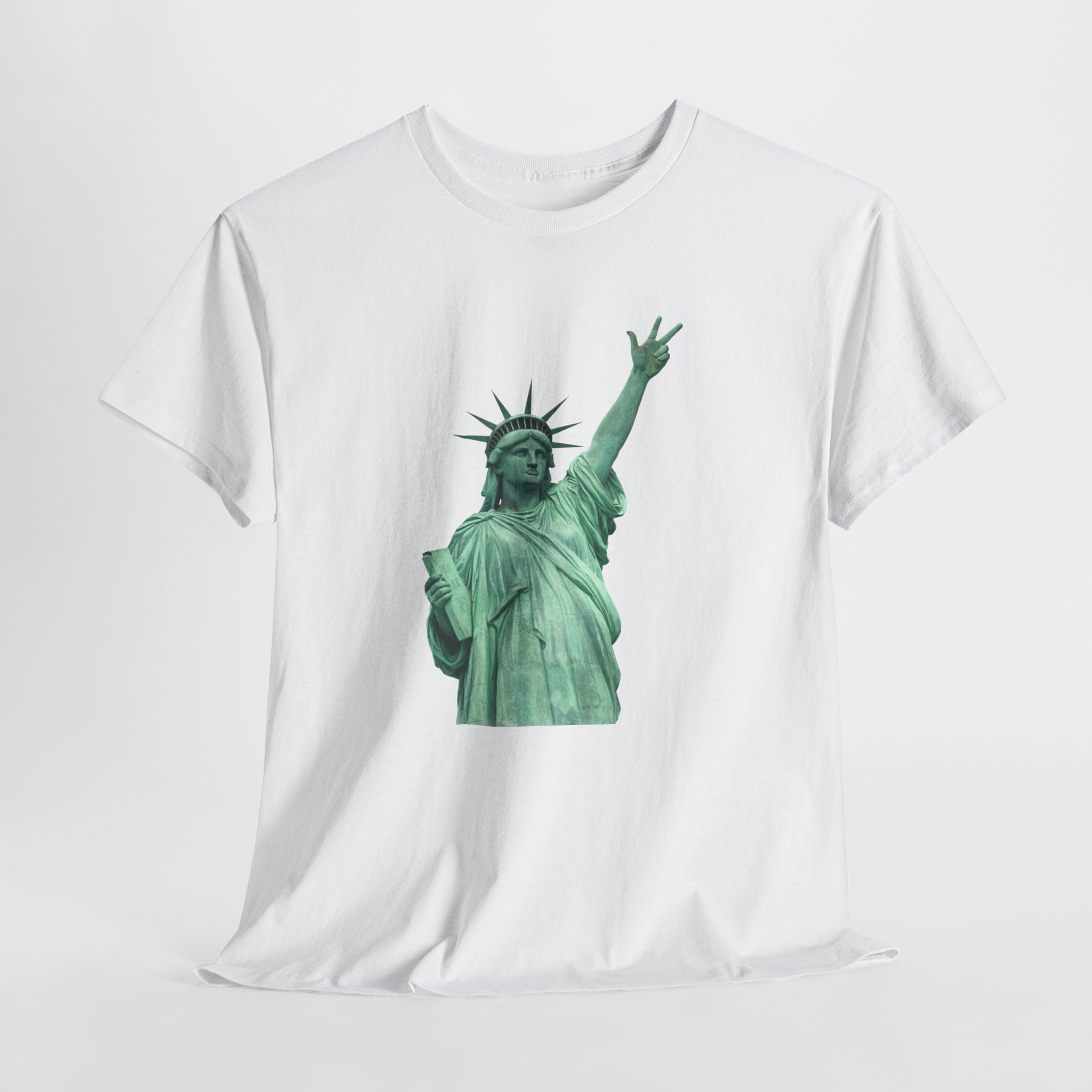 Customizable Statue of Liberty Three Points T-Shirt | NYC Jalen Brunson Basketball 3 Point Shot Tee