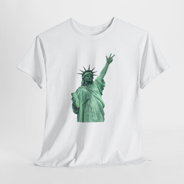Customizable Statue of Liberty Three Points T-Shirt | NYC Jalen Brunson Basketball 3 Point Shot Tee
