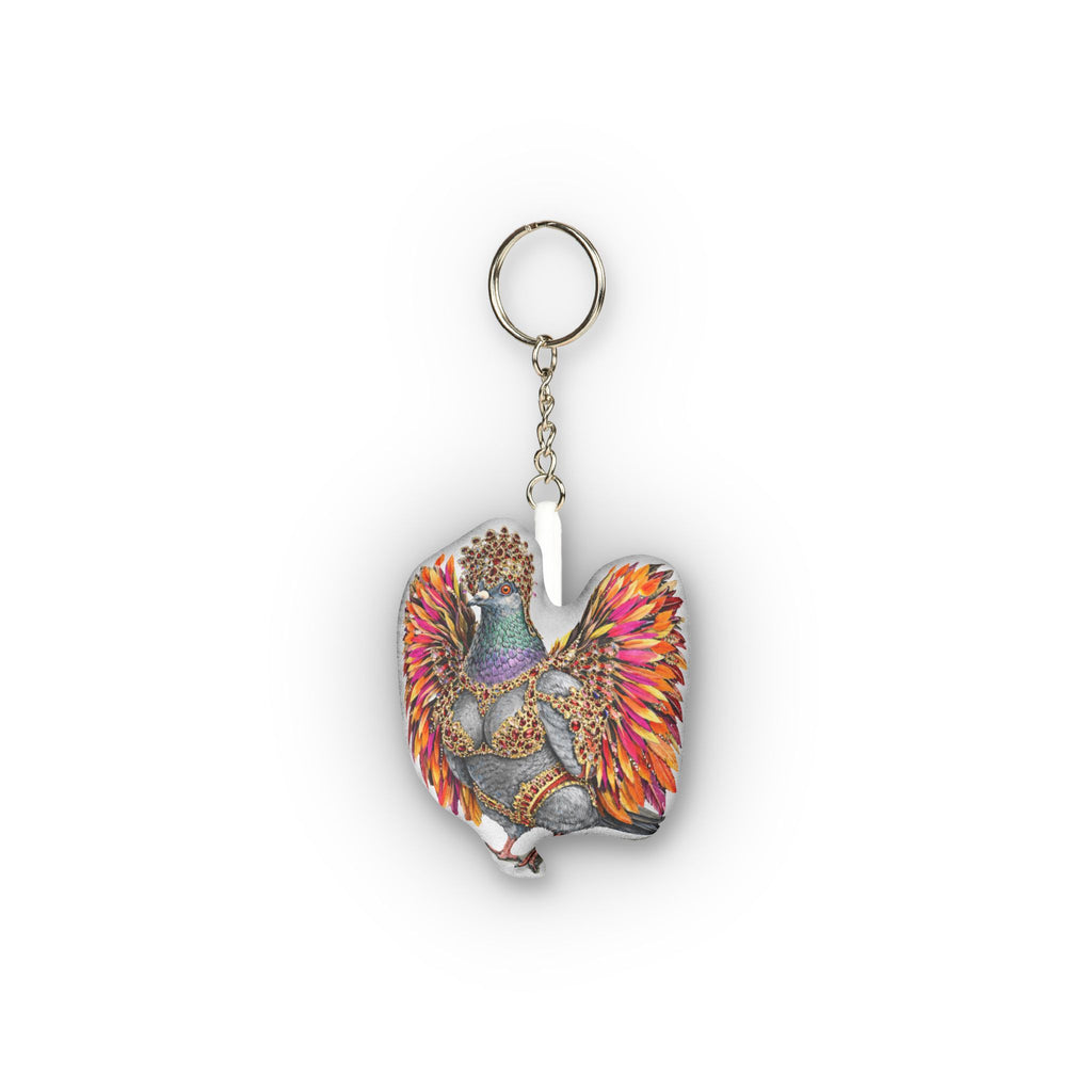 Flatbush NYC Pigeon Mini Plush Keychain |  Brooklyn Carnival Bird Lovers Plushie Bag Charm