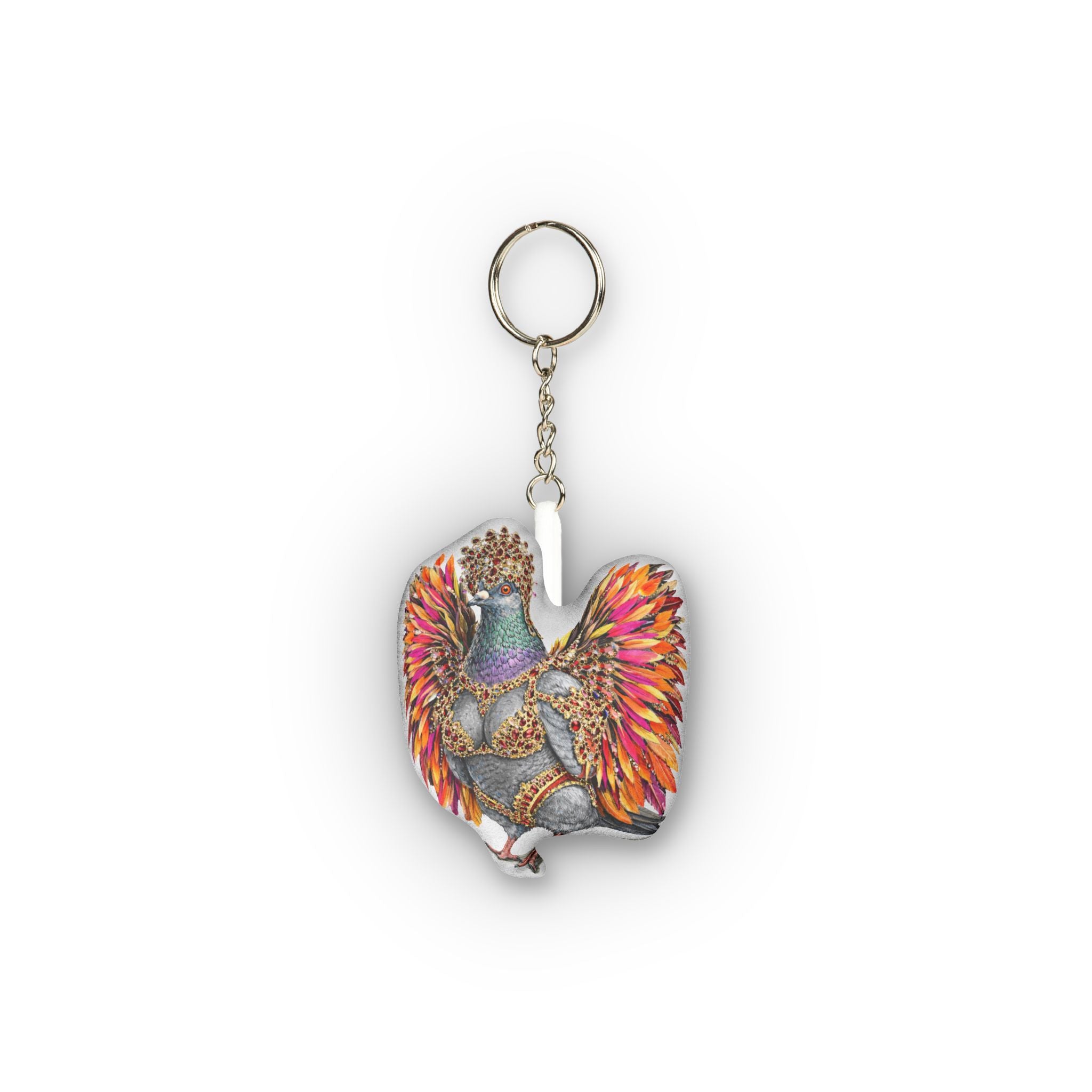 Flatbush NYC Pigeon Mini Plush Keychain |  Brooklyn Carnival Bird Lovers Plushie Bag Charm