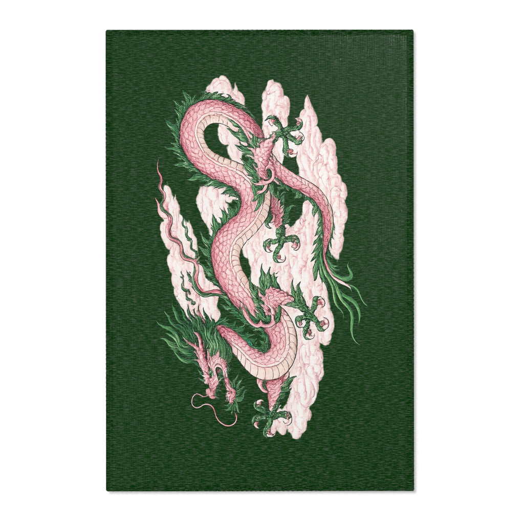 Chinatown Pink Dragon Area Rug – Decorative Floor Mat
