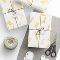 NYC Architecture Gold Pattern Gift Wrap Paper | Iconic New York Buildings Empire State Chrysler Flatiron Wrapping Paper