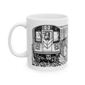 Elevated Subway Train Mug | NYC Urban Transit Sketch Coffee Mug