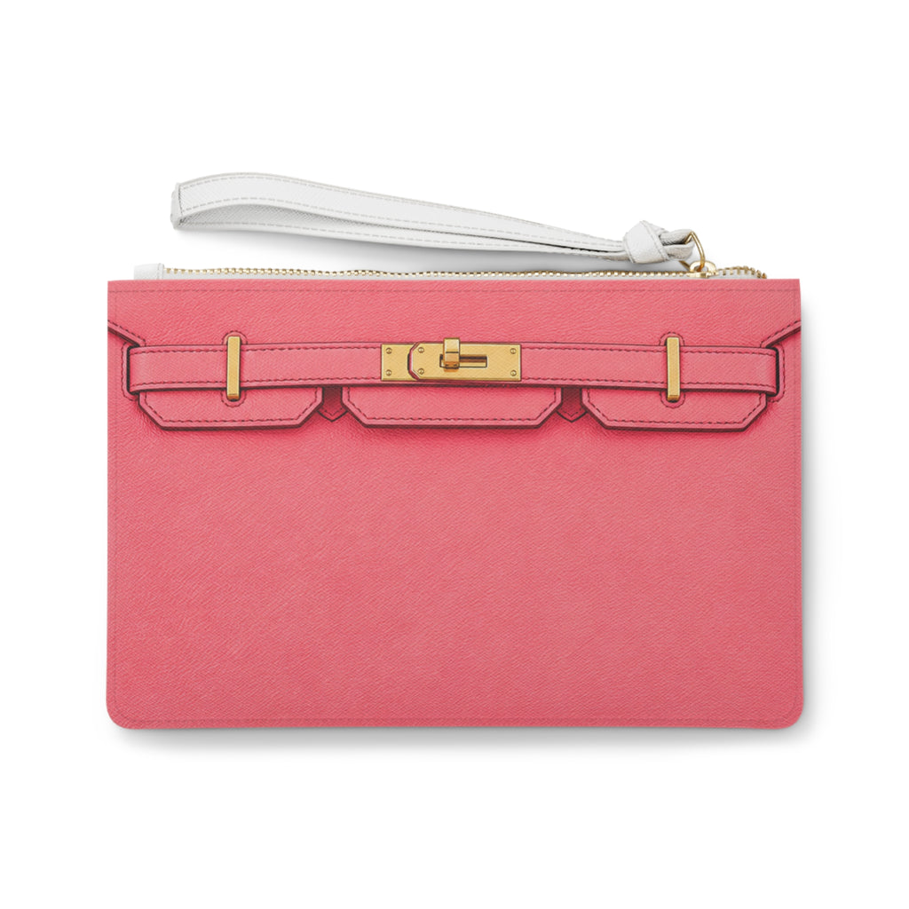 Canal Street Pink and Gold Clutch Bag — Elegant Wristlet Purse for Evening & Gifts