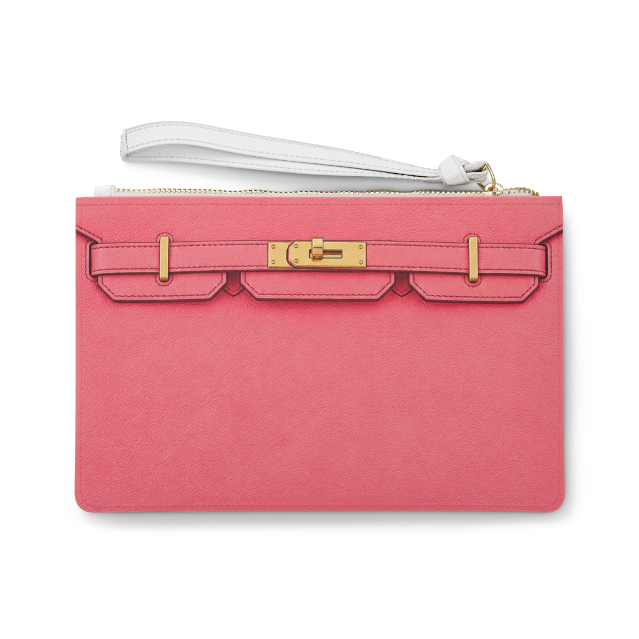 Canal Street Pink and Gold Clutch Bag — Elegant Wristlet Purse for Evening & Gifts