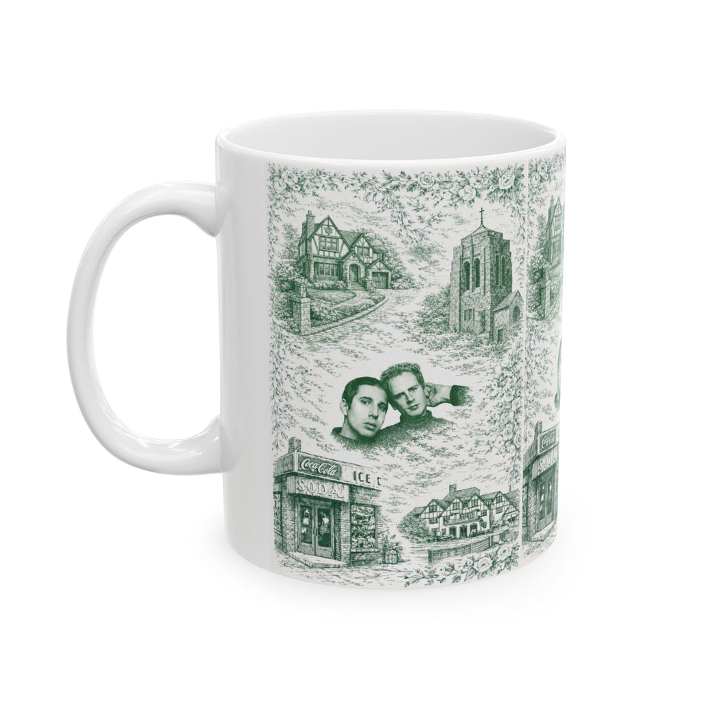 Forest Hills Green and White Toile de Jouy Mug | Queens Chinoiserie Ceramic Mug