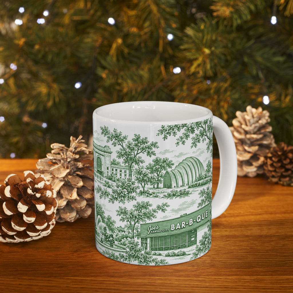 Kansas City Green Toile de Jouy 11oz Ceramic Mug
