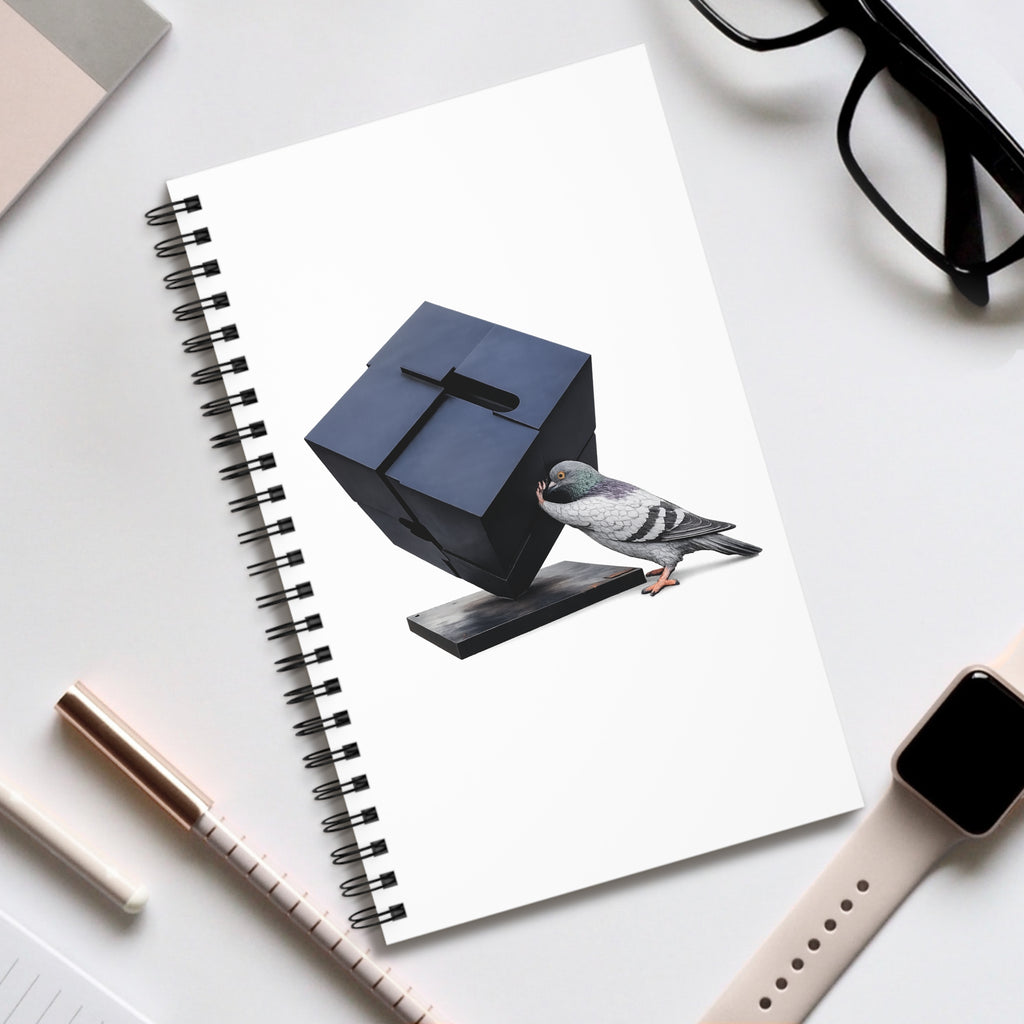 Customizable Astor Place NYC Pigeon Spiral Journal | East Village Bird Lovers Notebook
