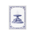 Bryant Park Josephine Shaw Lowell Fountain Blue and White Azulejos-style Ceramic Shower Tile 6" x 8"