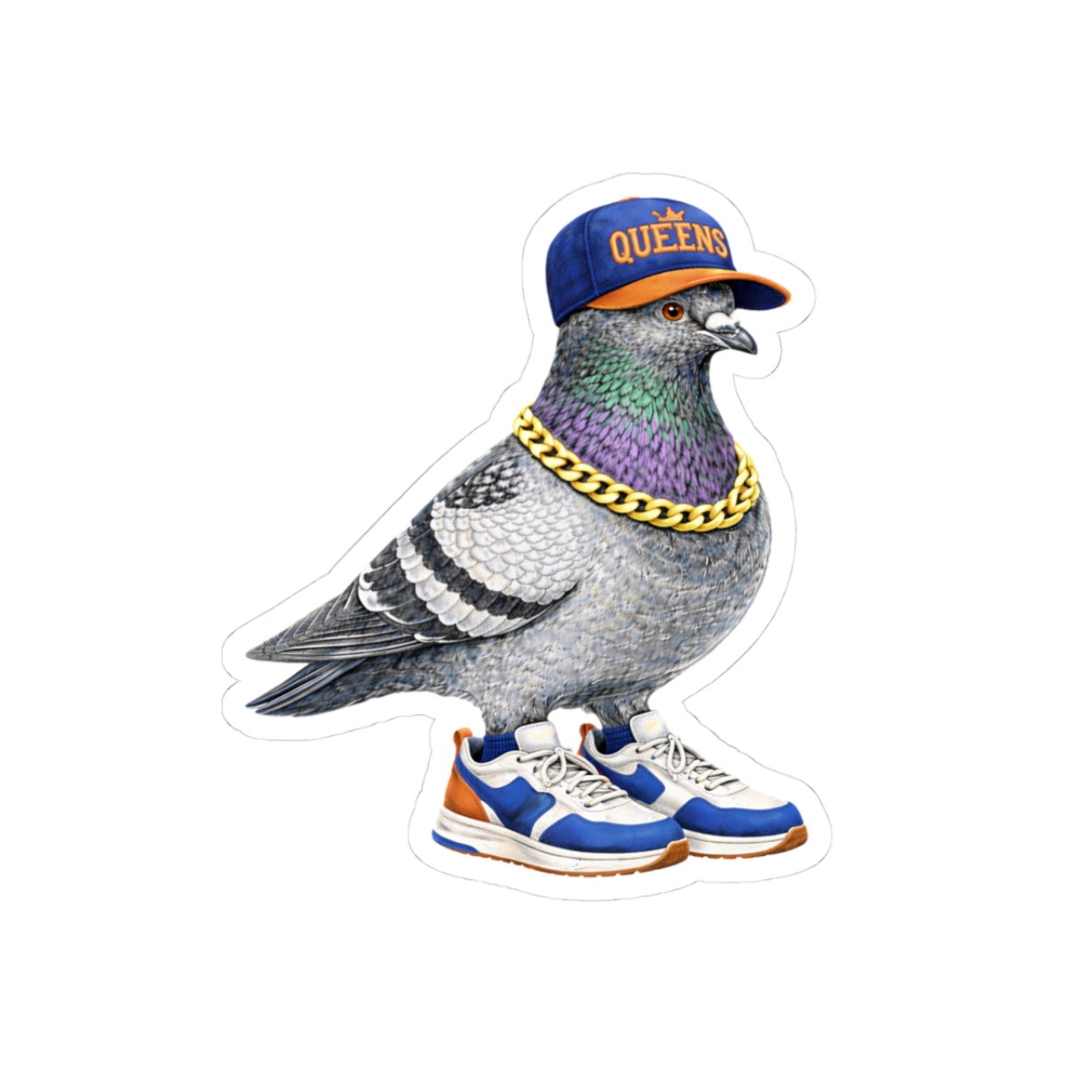 Queens NYC Pigeon 3" x 3" Sticker