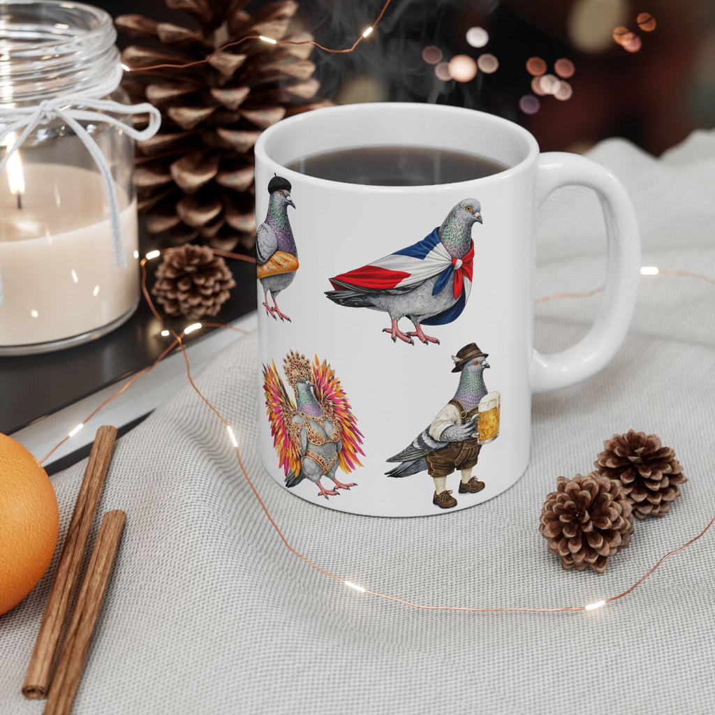 Parade Day New York | NYC Pigeon 11oz Party Time Mug  St. Patrick's Day, Bastille Day, West Indian Day, Puerto Rican Day, Oktoberfest, Dominican Day, Chinese New Year, Gay Pride
