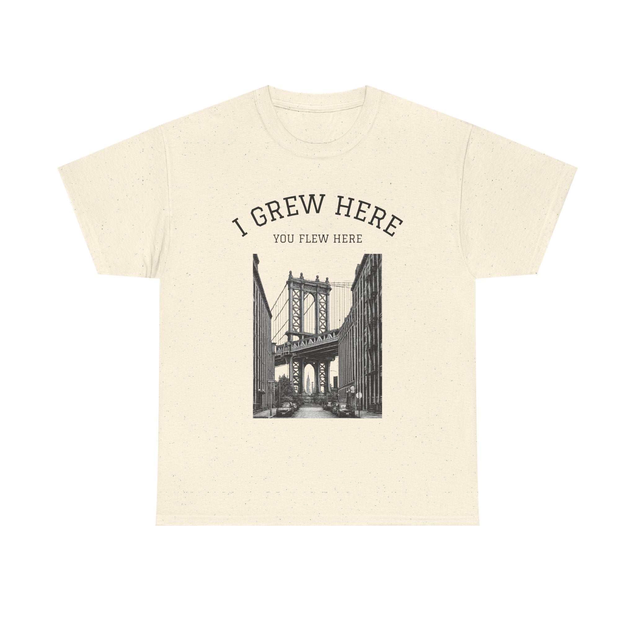 NYC DUMBO Manhattan Bridge T Shirt  I  I Grew Here You Flew Here Tee
