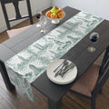 Chemin de table Toile de Jouy vert New York – Décoration de table paysagère panoramique de New York de style chinoiserie