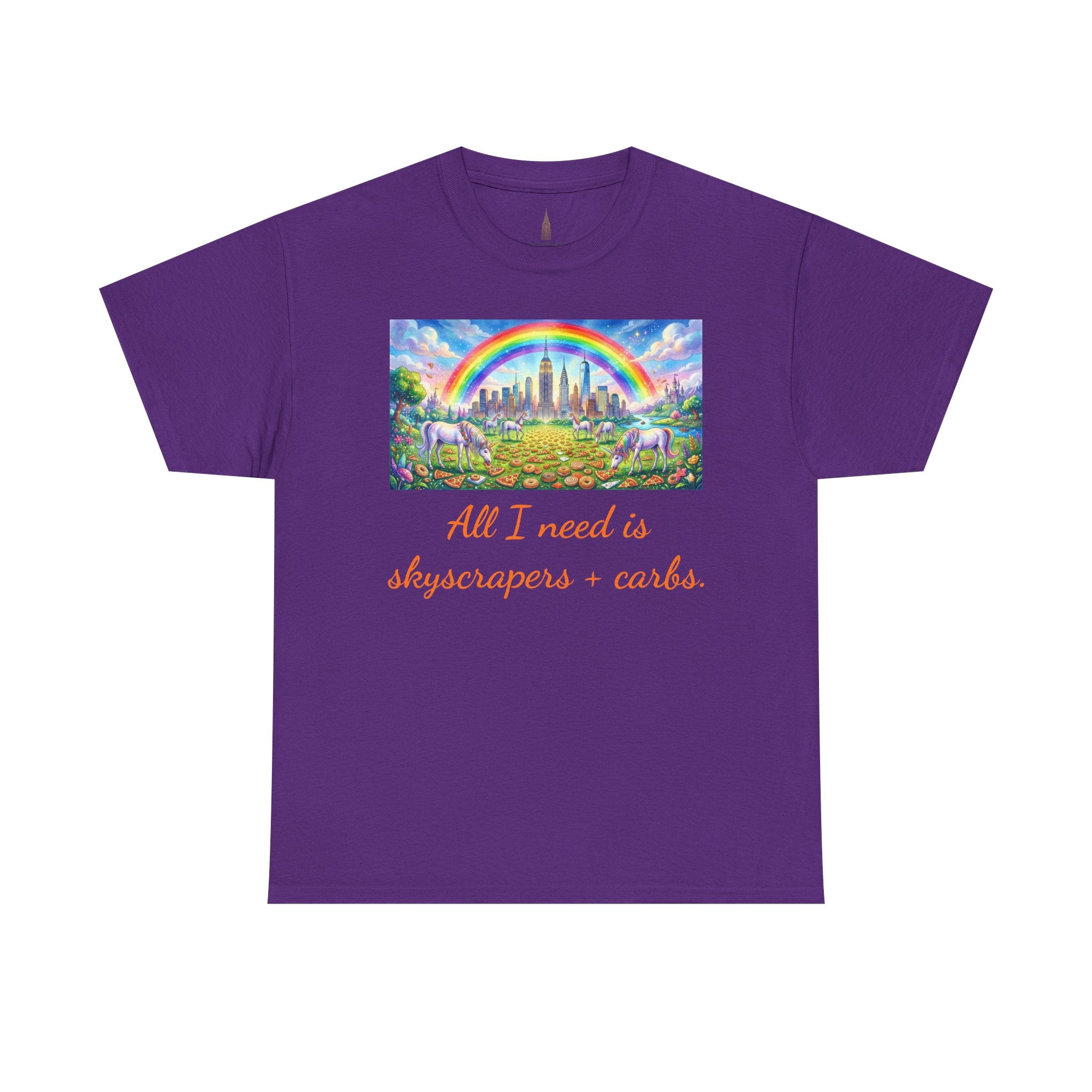 NYC Skyscrapers and Carbs T-Shirt | New York Is a Fairy Tale City Tee