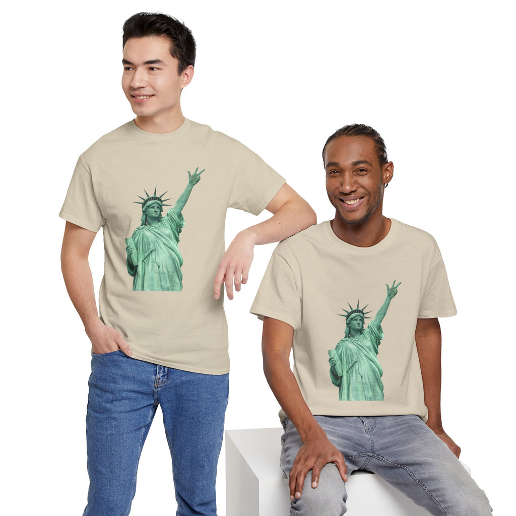 Customizable Statue of Liberty Three Points T-Shirt | NYC Jalen Brunson Basketball 3 Point Shot Tee