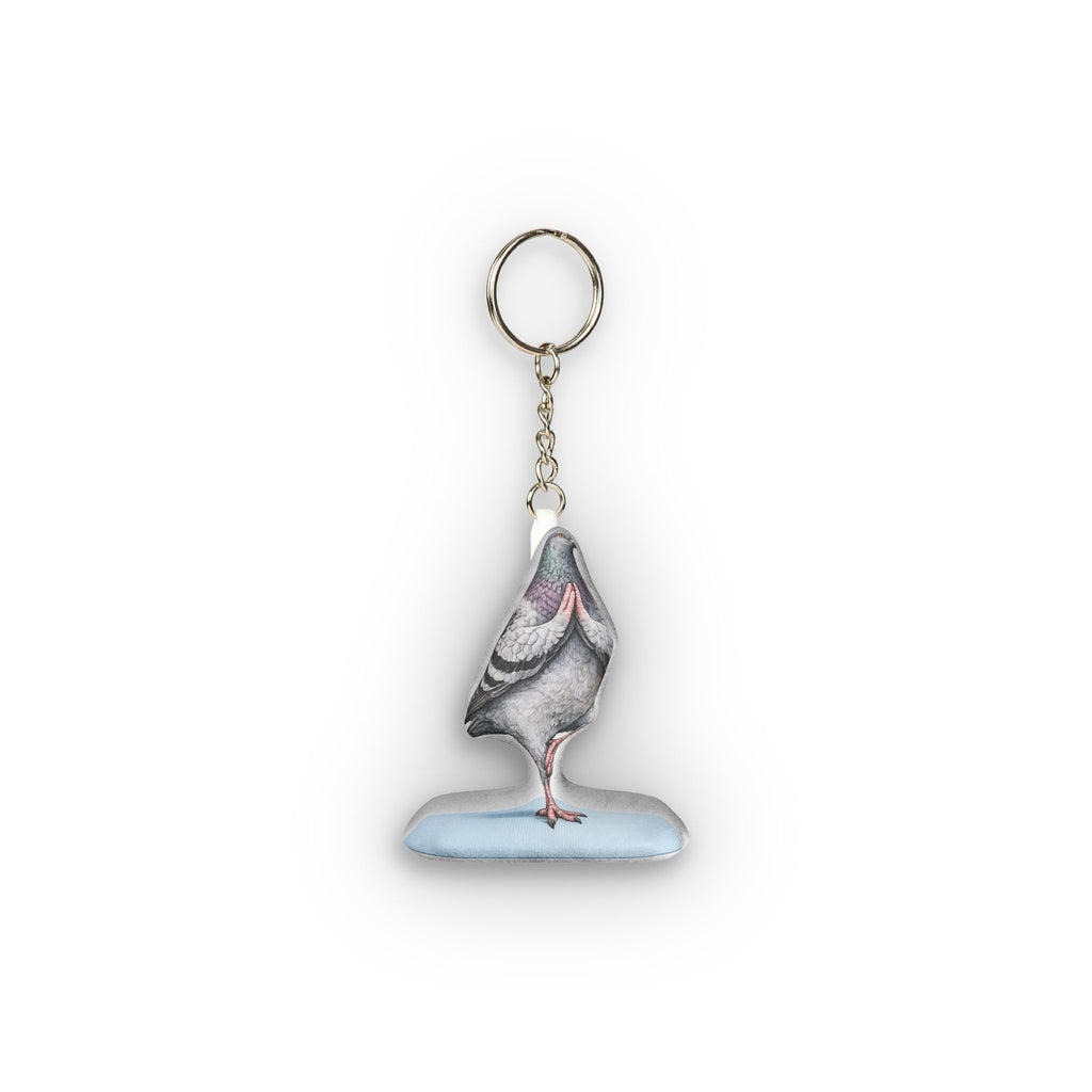 Central Park NYC Pigeon Mini Plush Keychain |  Manhattan Yoga Tree Pose Bird Lovers Plushie Bag Charm