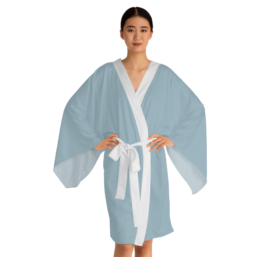 Chinatown Dragon Kimono Robe — Blue Chinese Dragon Long Sleeve House Robe