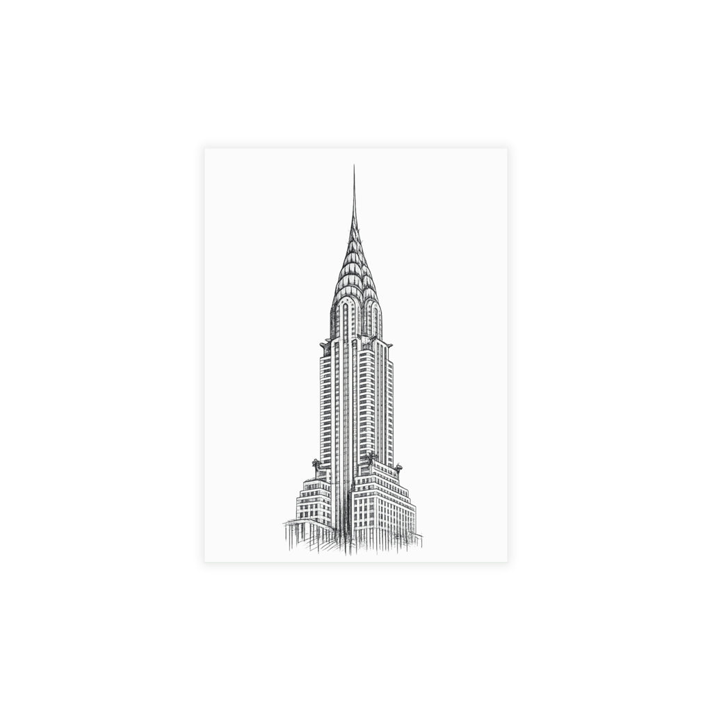 Chrysler Building Postcard Set — Architectural Sketch Postcard Bundle