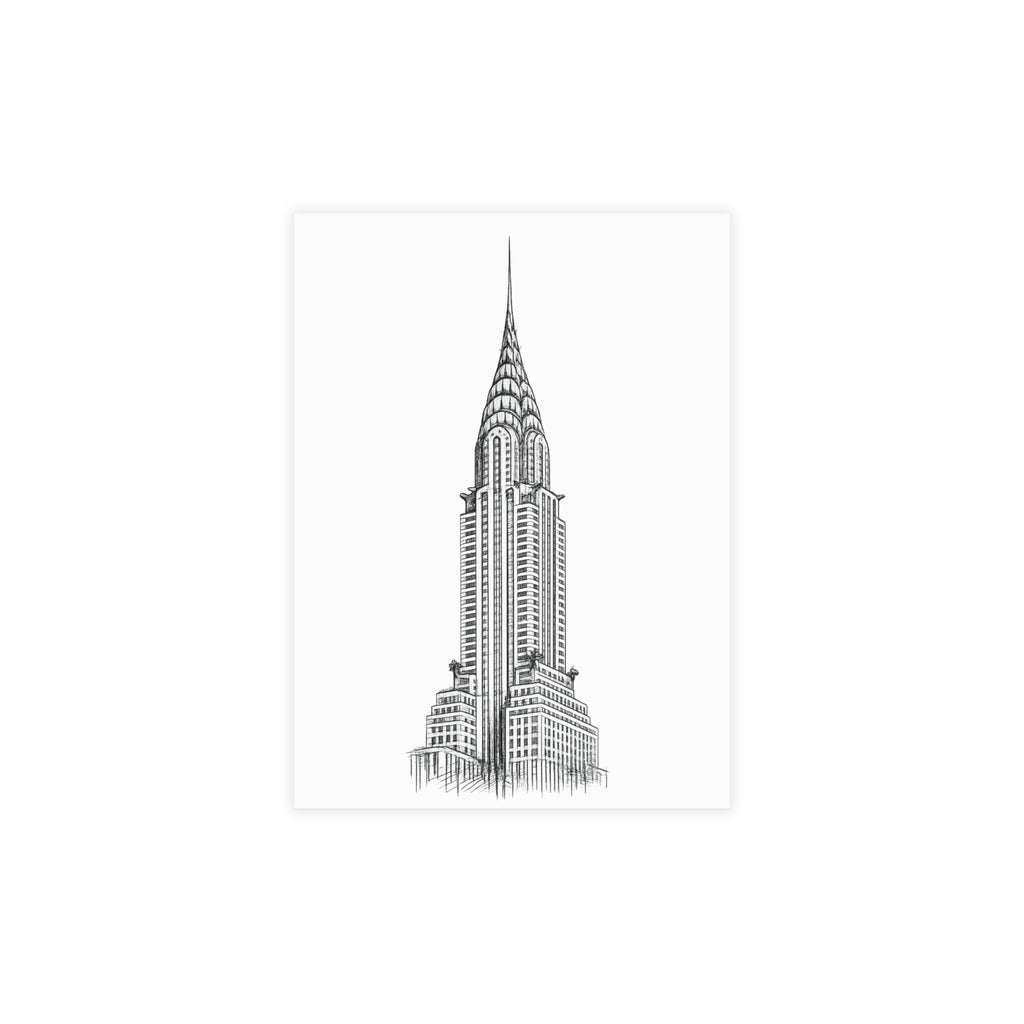 Chrysler Building Postcard Set — Architectural Sketch Postcard Bundle
