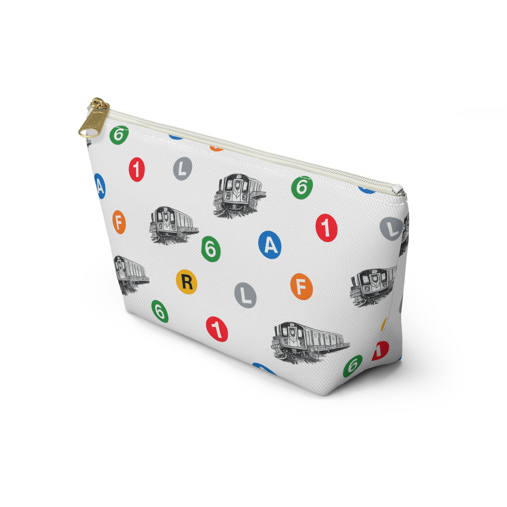 New York Subway Train Transit Icons— T-Bottom Makeup Bag