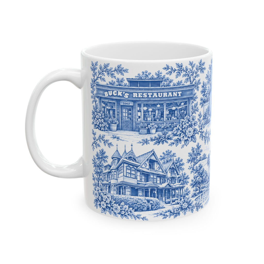 Silicon Valley Blue Toile de Jouy 11oz Ceramic Mug