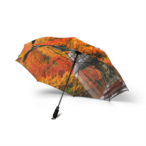Central Park Bethesda Fountain Foldable Umbrella — Autumn in New York NYC Tote Umbrella