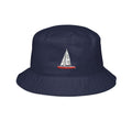 Embroidered Central Park Model Sailboat Bucket Hat — Nautical Beach Sun Hat