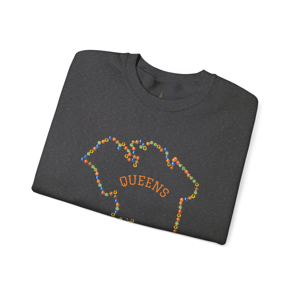 Queens Map Subway Signs Sweatshirt | NYC Crewneck Sweater