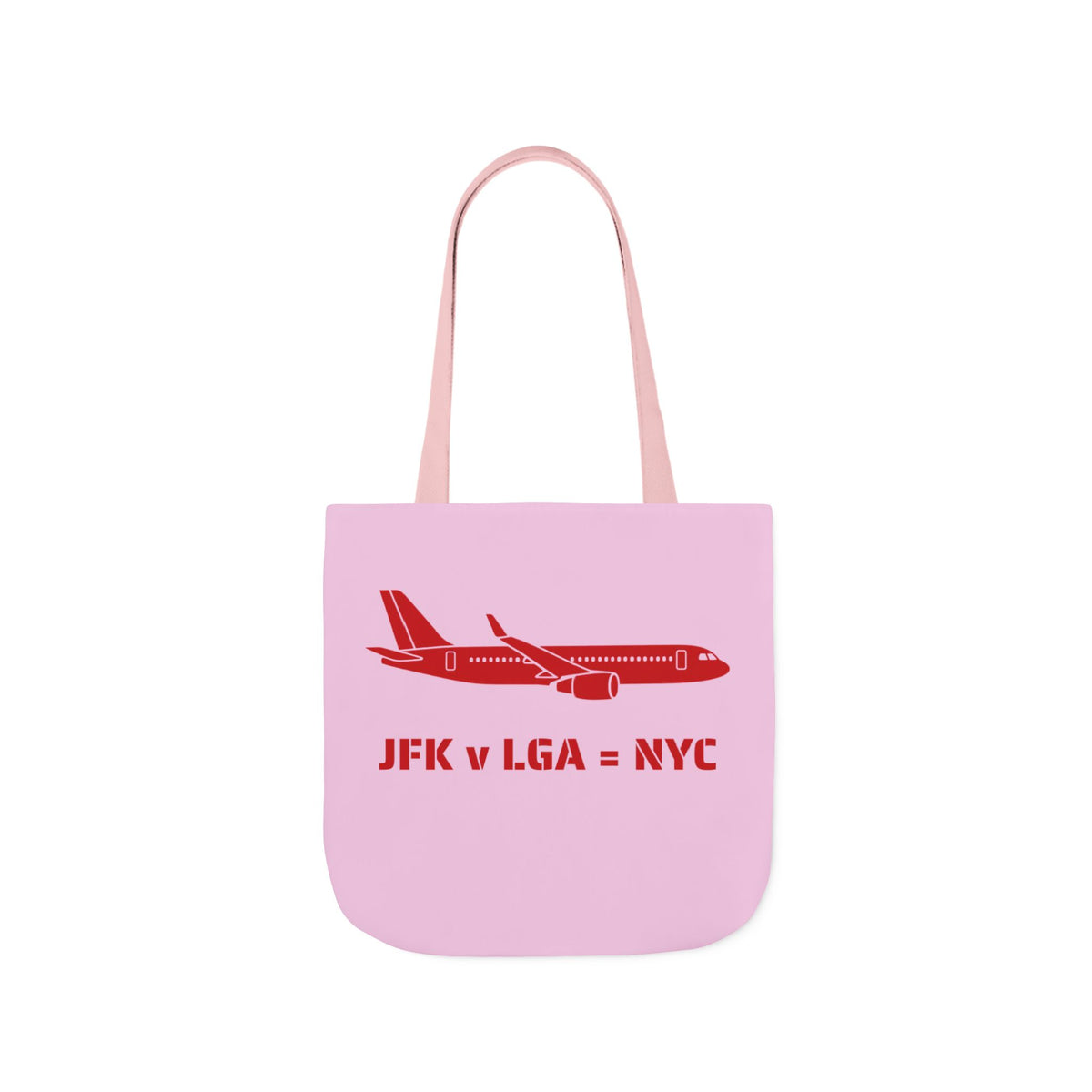 Travel Day NYC Airport Tote — 'JFK v LGA = NYC' Travel Math Airplane Canvas Tote Bag