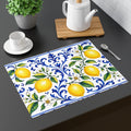 Little Italy Amalfi Blue and White with Lemon Decorative Placemat — Mediterranean Citrus Table Mat