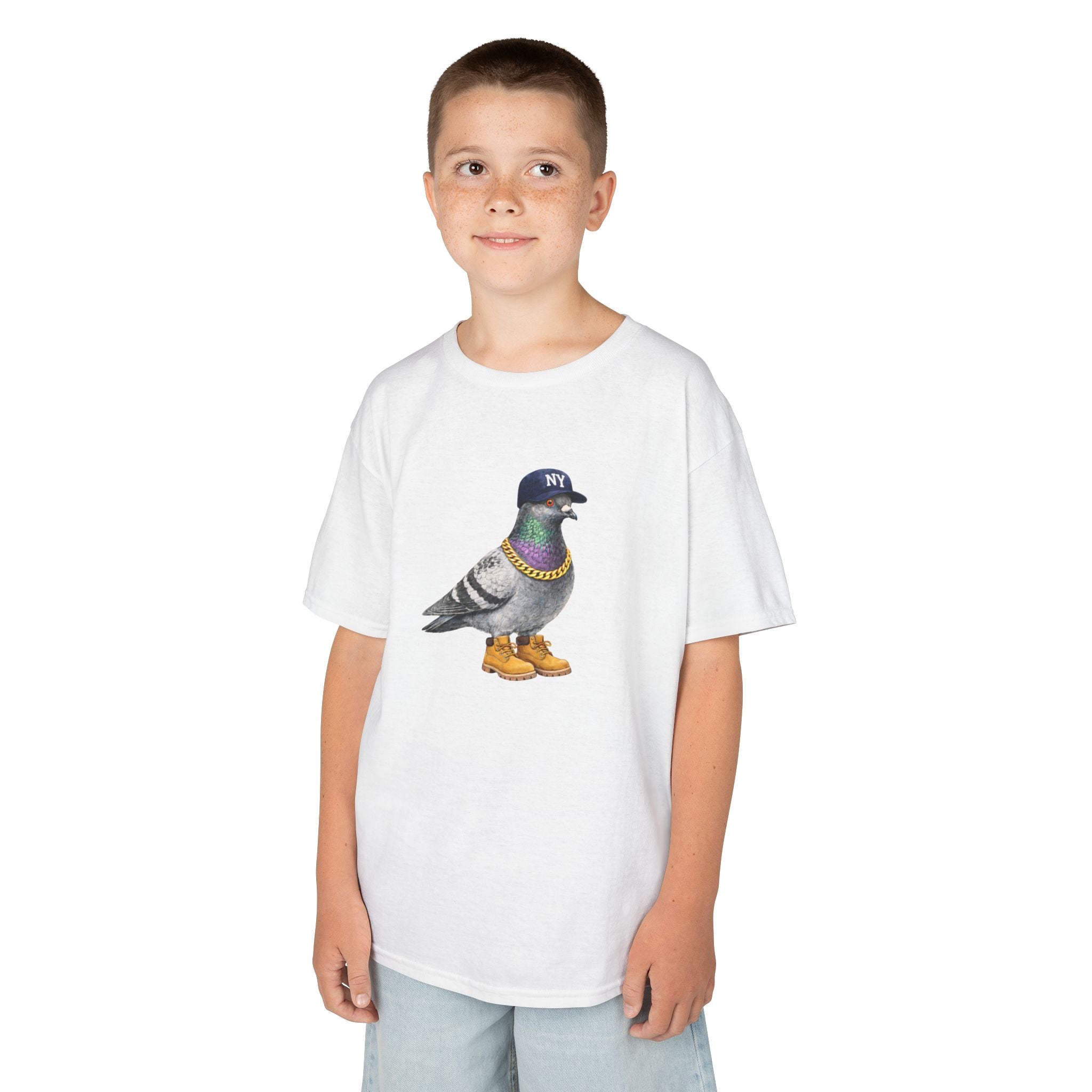 Customizable Bronx NYC Pigeon Kid Tee —  Cute Baseball Fan Bird T-Shirt for Children