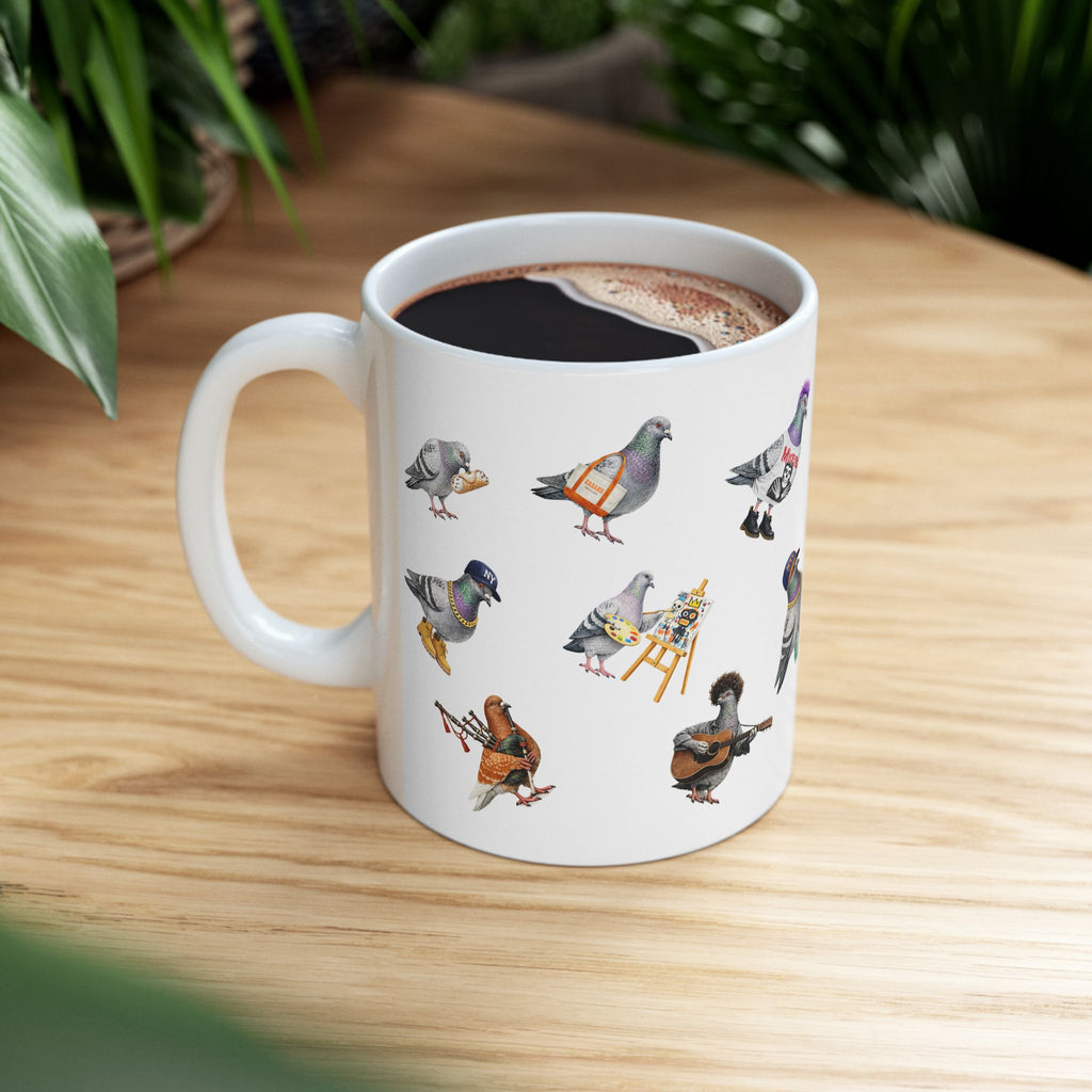 Taza Palomas de Nueva York | Taza de café para amantes de las aves de NYC