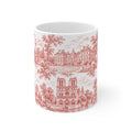 Paris Red Toile de Jouy Ceramic Mug —  (11oz; Ships from Europe)